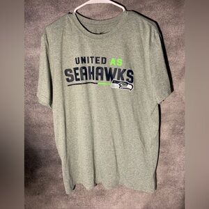 Seattle Seahawks NIKE DRI FIT T Shirt Mens Large Grey NFL “United as Seahawks”‎